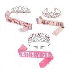 벌스데이 띠+티아라 세트, 1개, N16  골드_FREE