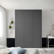 보루네오 피아 여닫이 작은방 붙박이장 150cm, 다크그레이 150cm