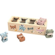 SPEEDY MONKEY 24개월 이상 유아용 나무 나사 장난감 | 아동용 동물 너트 및 볼트 세트 | 소근육 운동 기술 손과 눈의 협응 비틀기 및 쌓기 활동 장난감 | F