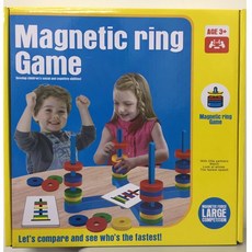 兒童科學桌遊磁力環 磁性互吸互斥顏色認知早教磁力環教具, 1個, 英文版彩盒（藍盒或黃盒隨機）