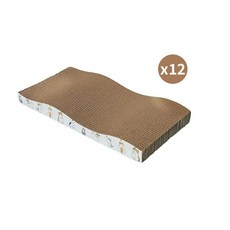 瓦楞紙 雙面耐磨 不掉屑貓磨爪玩具, 12個, 波浪形