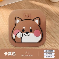 BINGLEWO 可愛防臭過濾地漏蓋, 卡其色狗 opp, 1個