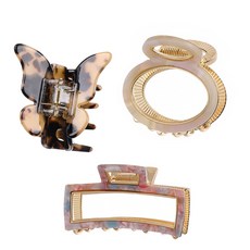 SOOSDA 法國受歡迎 3件套半扎金屬髮夾