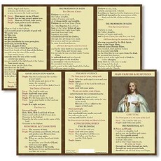 가톨릭 대량 기도 카드 응답 라미네이트 인쇄 용지 11.4cm(4 1/2인치) 5개 팩, 가톨릭 대량 기도 카드, 응답 라미네이트 인쇄 용지,