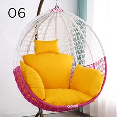 스윙 쿠션 커버 채워지지 않은 또는 채워진 바구니 좌석 의자 파티오 라운드 분리형 베개, Unfilled Size S, F NO chair