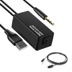 광학 to Aux 케이블 3.5mm 오디오 컨버터 192KHz DAC 디지털아날로그 어댑터 단방향 PS4 HDTV DVD용, 광학 to Aux 케이블 3.5mm 오디오 컨버터 19