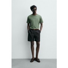 [국내발송] ZARA 남성 콤비 프린트 티셔츠 - 워싱 그린 6224/668/519 484150