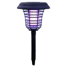 太陽能戶外滅蚊燈，紫光電擊滅蚊，防水防雷防凍，智能光控，庭院草坪露營適用, 圓形大號滅蚊燈