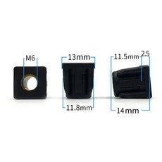 10 5pcs M5 M6 M8 너트 구멍이 플라스틱 사각 파이프 플러그 블랭킹 엔드 인서트 캡 커버 가구 다리 피트, 1 m M6 10pcs