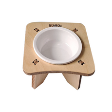 BOMBOM 봄봄 강아지 고양이 밥그릇 / 자작나무 원목식기 / 반려동물용품 / 도자기밥그릇 / 강아지식기 / 고양이식기 / 고양이 강아지 모두사용가능, 도자기 그릇*1개, 1개