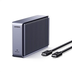 알루미늄 양면 핀 방열 기능이 있는 UGREEN 80Gbps M2 NVMe SSD 인클로저 Mac 미니Studio MM5 Max Thunderbolt543USB43230과 호환되는