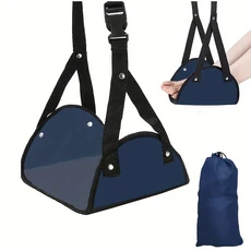 조절 가능한 스트랩이 있는 비행기 발판 휴대용 해먹 다리 받침대 완벽한 여행 액세서리, 03 딥 블루