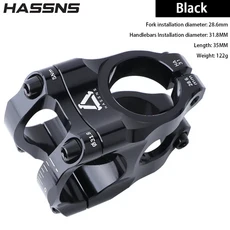HASSNS HA31 산악 자전거 줄기 35mm 도로 짧은 전원 Mtb 막대 핸들 바 테이블 조정 가능한 라이저 8 사이클, 01 HA31 Black