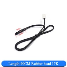 에어컨 온도 센서 5K 10K 15K 20K 25k 50K 튜브 고무 구리, 10PCS, Rubber 15K