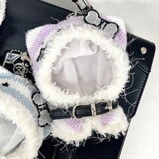 臺灣發貨-10CM條紋鬥篷 努努chiikawa10CM棉花娃娃用鬥篷掛件可愛, 1個, 紫色條紋斗篷（2點）