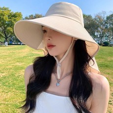 하루모리 여성 봄 여름 햇빛가리개 모자, 1개, 아이보리