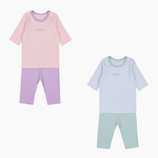 [압소바] 등원룩 문센룩으로 입기 좋은 반팔 7부 세트 /둥이 실내복 강추*위즈선염7부실내복