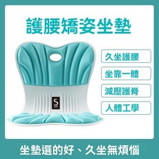 思菲其 護腰坐姿椅 辦公室久坐記憶棉靠墊, 活力藍[60kg以下],均碼