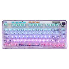 AULA F81 RGB 커스텀 3모드 유무선 기계식 키보드, 퍼플, 아이스 크리스탈축, 제조사축 퍼플, 아이스 크리스탈축, 제조사축
