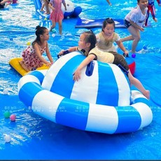 풍선 핫 휠 워터 장난감 어린이 팽창 식 바나나시 소 트램폴린 바다 공장 공원, D. 파란색/흰색 나선 1.5m, 1개