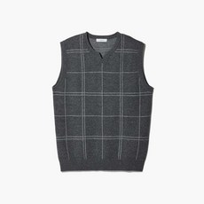 에스티코 워셔블 노치드 체크 베스트 차콜 DKVWA03CCC
