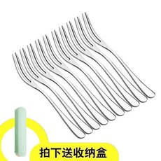 歐式不鏽鋼水果叉套裝 加厚家用蛋糕點心叉, 1個, 銀色1支裝無盒