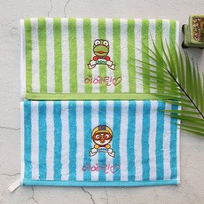 코튼메이크 이름자수무료 뽀로로&크롱 고리수건 핸드타월 세면타올, 5개, 랜덤발송
