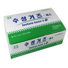 수성 절단 비멸균거즈 소독거즈 드레싱 절단솜2*2(5cm x 5cm), 1개, 200매입