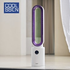 날개없는 선풍기 12단 무풍 저소음 무소음 타워형 스탠드 리모컨 쿨쎈, 블루