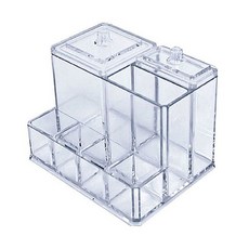 [화장솜 면봉 립스틱꽂이 계단형 PL17]수납 면봉꽂이 립스틱정리 화장대정리 화장솜보관통 정리용품 리빙박스 hib*365eW, 1