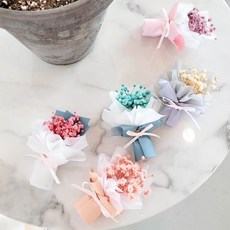 프리저브드플라워 안개꽃 미니꽃다발 프리저브드 납골당 선물포장, 선택없음