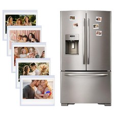 HIYQIN 인스탁스 와이드 필름용 마그네틱 포토 프레임 10팩 폴라로이드 사진 8.9 x 10.8cm3.5 x 4.25인치 냉장고 사진 디스플레이용 인스탁스 와이드 400, 5 Pack, 화이트