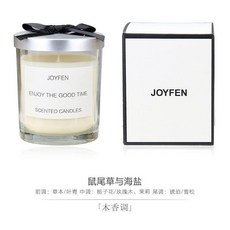 香薰蠟燭 持久香薰蠟燭 少女香薰蠟燭 房間臥室室內家用薰香 生日禮物 女生教師節伴手禮, 1個, 透明杯 鼠尾草與海鹽 木香調