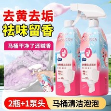 愛恩倍馬桶清潔慕斯 (+1泵頭) - 去黃去垢 祛味留香, 1個, 500g*2瓶 絲絨果香