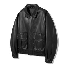 매장정품 트릴리온 TRILLION 비건 레더 투 포켓 블루종 자켓 [블랙] TRSJK11BK 140086