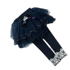 【秋冬兒童保暖褲子】【春秋加絨】95%棉秋冬款女童外穿假兩件打底褲公主蕾絲百搭裙褲