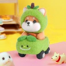 치프몰 양모펠트 DIY 패키지 세트, 533_라임 카트 시바견, 1개