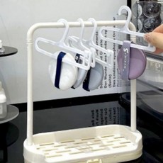 화장품 세척 인형건조대 통풍 위생 퍼프보관함 미니 행거형, 1개, 5개옷걸이세트