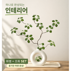 엠리브 로사 멀티플로라 감성 조화 화병 세트 인테리어 꽃 장식, 1개, 화이트
