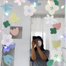 창문 큐티 유리창 드로잉 시트지 거울 스티커, 페스티벌, 2개