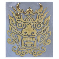 의류전사지 금박 치우천왕 도깨비 티셔츠 금박전사지 다리미 열스티커, 1개, 금박(10cm)