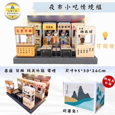紙紮夜市小吃情境組/紙紮商店攤販/紙紮美食牛排鹹酥雞/清明用品/祭祀祭祖/往生用品 百日, 1個