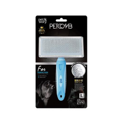 五星級寵物 寵物物語 專業圓點針梳 L號 - 中短毛犬/貓適用，促進血液循環, 1個, 圓點每組(L號), 藍