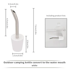 CAFEMASY 핸드 브루 커피 포트 주둥이 실리콘 좁은 입 유량 조절기 물 제어, 01 White control valve