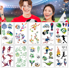 KC인증 어린이 타투스티커 월드컵 축구공 축구 체육대회 족구 취미 축구선수 축구교실 응원 치어리더 스티커 바디 페이스페인팅 어린이집 유치원 학교 크리스마스 할로윈 행사, 1개, 10종세트, ZW타입