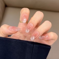 2026新款穿戴甲小香風貓眼高級感手工美甲甲片珍珠閃鑽辣妹指甲片, 1個, BY1844如寒玉指:手工甲S碼#10片/袋