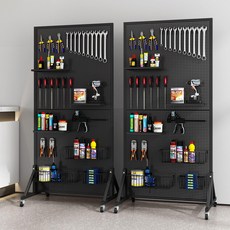 타공판 진열대 보드 정리대 철제 업소용 전시대 벽면, 1개, 블랙 포함 100x40cm 20개 포함