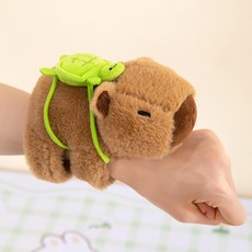 [최저가] 매달리는 거북이 카피바라 손목인형 가방인형 키링 커튼고정인형 팔찌, 브라운