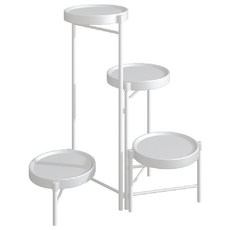 AOTTO 簡約折疊花架(置物架), 白, 4層