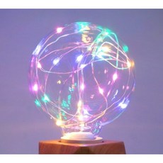 LED 크리스마스 전구 E27 G95 컬러풀 RGB 조명 와이어전구 장식용 야간 램프, 1개